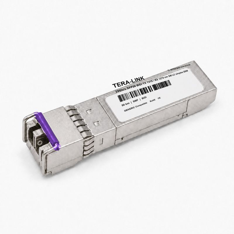 Tera-Link 25G SFP28 BiDi TX 1310 / RX 1270 nm 50 km